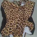 SUUKSESS One Piece Swimsuit for Women Slimming Tummy Control Square Neck Bathing Suit (Large, Leopard and Black)