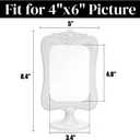 Peohud 10 Pack Double Sided Standing Picture Frames, 4 x 6 Inch White Plastic Pedestal Photo Frames with Inserts and Base for Table Top Display, Wedding, Menu, Vertical Photo Holder Bulk