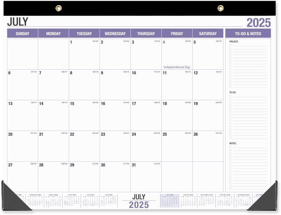 Large Desk Calendar 2025-2026, Runs from July 2025 to December 2026, 22" x 17" Desk Calendars with to-do List, 18 Months Calendar 2025, Extra Large Desk Calendar for Home or Office (17" x 22", Purple)