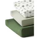 3 Pack Muslin Changing Pad Covers for Girl, Boy, 100% Soft Cotton Changing Table Cover, Breathable Baby Nursery Diaper Chang Pad Sheets (Leaf)