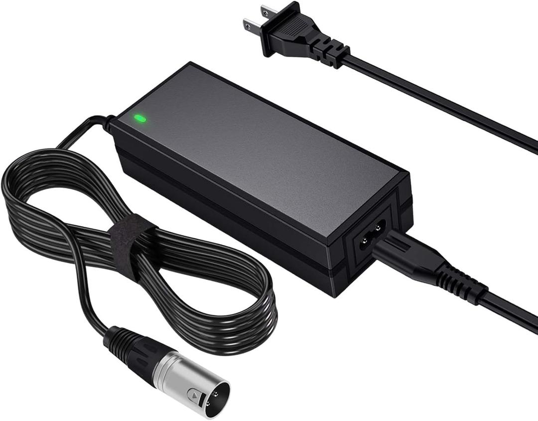 24V 2A 3-pin XLR Electric Scooter Charger Compatible with Go-Go Elite Traveller, Pride Mobility, Jazzy Power Chair Charger & Plus Ezip Mountain Trailz