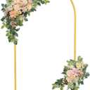 Metal Arch Backdrop Stand 6.6FT,GWEUZMALLGold Square Balloon Arch Stand for Wedding, Birthday, Baby Shower, Floral Garden Decoration