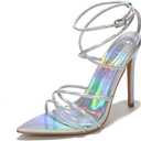 Cape Robbin Women's High Heels Strappy Stiletto Sandals Open Toe, Sexy Party Evening Dress Pumps for Women (Nabil) (6, White)