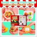 Original Stationery DIY Air Dry Clay Kit - 10 Colors, 19+ Pieces, World Food Style, Ages 7+ - Mini Food Making Kit for Kids & Air Dry Modeling Clay Set