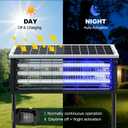 Solar Bug Zapper Outdoor, 30W Large Mosquito Zapper, Electric Mosquito Killer Outdoor, Waterproof & Portable Fly Killer, Rechargeable Flying Insect Trap for Patio, Yard, Garden, Home, Camping, Black