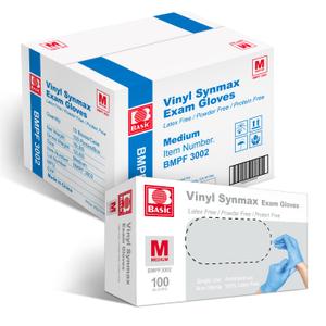 Medical Synmax Vinyl Exam Gloves - Latex-Free & Powder-Free Disposable Glove - Medium, BMPF-3002(1000 Pcs)