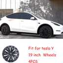 19 Inch Wheel Covers for Tesla Model Y Accessories 2020-2024 Matte Black ABS Material Hubcaps Replacement for Tesla Model Y 4PCSSun Style