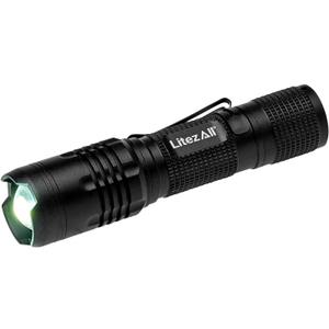 LitezAll 400 Lumen Tactical Flashlight  Small Tactical Flashlight with Zoom Focus Beam, High/Low Modes, Heavy-Duty Flash Light Tactical Design, Battery Operated