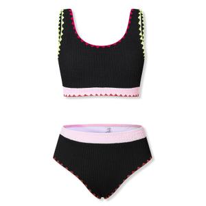 Kxuryueo Girls Two Piece Swimsuits Color Block Bikini Sets with Chest Pad for Teen Size 13 14