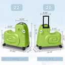 Kids Ride-on Luggage with Spinner Wheels Suitcase, Kid's Ride-On Suitcase Help Your Child Relax, Carry On Trolley Luggage with Password Lock (Green, 22 inches)