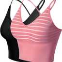 Design by Olivia Women's Longline Sports Bra Padded Workout Yoga Tank Top Gym Running Fitness Crop Top Shirt (S)