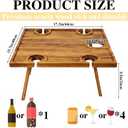 Novabright 3 Pcs Picnic Kit Folding Portable Wine Picnic Table Extra Large Outdoor Boho Blanket 91'' x 71'' Beige White Table Runner Woven Cotton Oversize Washable for Romantic Camping Wedding
