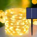Solar String Lights for Outside, 66FT 200 LED Outdoor Solar Fairy Lights Waterproof 8 Modes, Xmas Tree Light for Patio Garden Party Backyard Wedding Holiday Decor, Warm White
