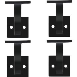 3TO Handrail Brackets - 4 Pack L-Shape Black Modern Design for Easy Installation Support Running LED Low-Voltage Cables