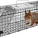 APXL Squirrel Trap Heavy Duty Folding 24" Live Trap Animal Trap Rabbit Trap | Extra Trigger Pan for High Catch Rate, Fits Squirrels and Rabbits, Squirrel Traps Outdoor, Humane Catch and Release Cage Trap