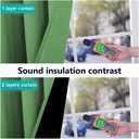 NICETOWN 100% Blackout Short Curtains with Black Liners, 2 Panels, 37" W by 40" L, Forest Green, Solid Thermal Insulated Full Blackout 2-Layer Lined Drapes, Energy Efficiency Window Drapes for Bedroom