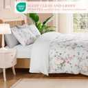 Shilucheng 100% Cotton Floral Duvet Cover King Size - 600 Thread Count, Breathable & Cooling Comforter Cover with Zipper ClosureHotel Bedding Duvet Covers 3 Piece (Jacaranda & Pink)