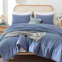 ROSGONIA Comforter Full Size for Girls Boys Teens Slate Blue, 3pcs (1 Blue Comforter & 2 Pillowcases) Lightweight Dorm Bedding Full Size