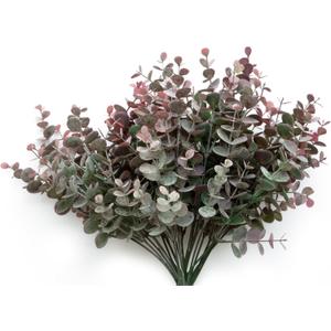 5 Bundles Artificial Eucalyptus StemsFaux Greenery Fake Dust Frosted Eucalyptus Branches LeavesFake Plants for DecorationDusty Mauve