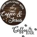 2PCS Coffee Bar Sign, Vintage Coffee Bar Signs for Wall, Suitable for Kitchen, Home, Office, Cafe, Bar, Hot Drink Shop, Housewarming Gift, 11.8 * 11.8 In/13.8 * 4.9 In