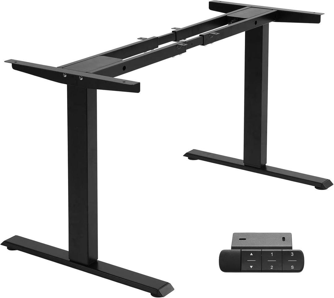 TOPSKY Dual Motor Electric Adjustable Standing for up to 70.8x31.5 Table Tops, 225 lbs Weight Capacity, Computer Desk for Home and Office (Black Frame only)