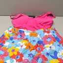Daci Women Plus Size Tummy Control Tankini with Skirt Two Piece Bathing Suits V Neck Swimsuits (Pink and Floral)