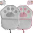 2 x 2 Pcs Static Pet Hair Removal Gloves for Dogs & Cats, Newly Upgraded Thickened Reusable Electrostatic Hair Removal Gloves, Pet Hair Removal Tool for Clothing, Couch, Carpet, Car Seats (1 Pcs Grey + 1 Pcs Pink)