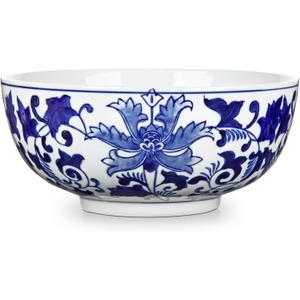 Hollyone Blue and White Vase Porcelain Planters 9 Inch Garden Bowl Modern Ceramic Pots Classic Chinese Floral Vase for Indoor Outdoor Succulents Bonsai Fairy Gardens Herbs