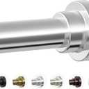 Mcrbeay Shower Curtain Rod, 1" Diameter Heavy Duty Tension Shower Rod, Non Slip Adjustable 28-102 inch No Drilling Shower Curtain Rods Spring Tension For Bathroom, Shower Stall, No Rust, Silver