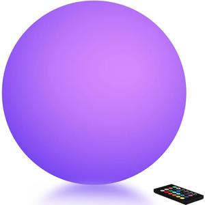 LED Night Light Ball Globe Lamp with Remote 8 Inch 16 RGB Colors Dimmable Mood Lights Rechargeable Outdoor Globe Light for Patio Nursery or Home Decor IP65 Waterproof Ball Light