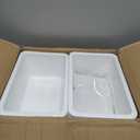 Zonon Set of 12 Plastic Cubby Bins Office Storage Container Storage Bins Plastic Organization with Pack of 1 Self Adhesive Label for Library Office Home Nursery(White)