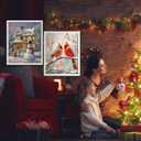 Fulmoon 24 Pack Christmas Diamond Painting Kits 11.8 x 9.8 Inch 5D Christmas Theme Diamond Art DIY Full Round Drill Crafts for Beginners Numbers Diamond Art Painting Packs for Home Wall Decor Gifts