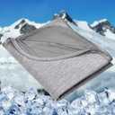 HOMFINE Cooling Blankets for Hot Sleepers - Oversized Summer Blanket Thin Lightweight Breathable Soft Double Side Enhanced Cooling for Bed Couch, Keep Cool for Night Sweats (Grey, 120 x 120 inches)