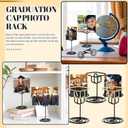 Rtteri 30 Pcs Grad Cap Graduation Picture Display 2 Inch Black Photo Holders for Centerpieces Graduation Table Number Holders Card Stands for Class of 2026 Grad Party Supplies