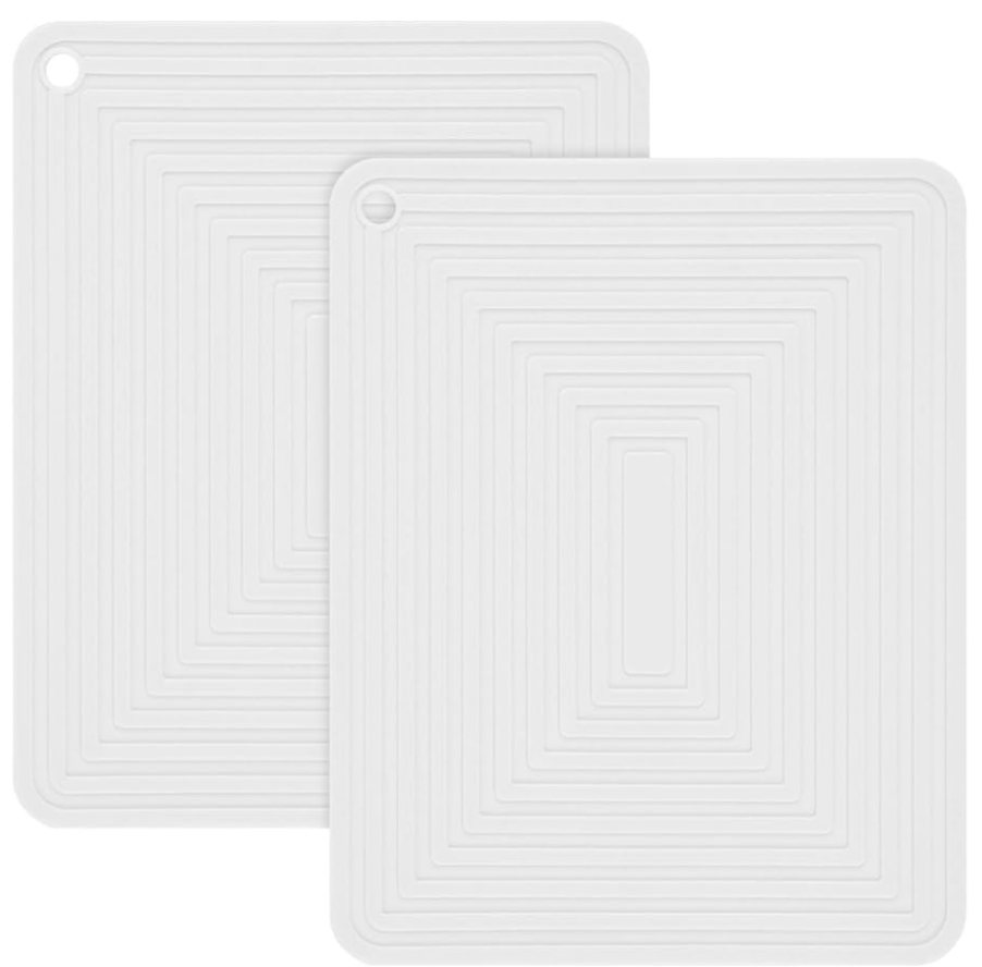 Silicone Trivets for Hot Dishes-Pots and Pans, Flexible Hot Pads for Kitchen, Non Slip Heat Resistant Mats-Pot Holders-Placements, Rectangular Microwave Plate Cover-Trivet 4 Pack in the color Teal