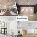 Large Ceiling Fan without Light: 100 Inch Outdoor Fan No Light Aluminum Blade - Industrial Big Ceiling Fan with Remote for Shop Garage Patio Gym 6 Speeds Timer Brushed Nickel Silver