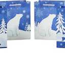 Hallmark 6" Christmas Gift Bags (6 Small Bags: Blue and White, Polar Bear, Snowflakes, Reindeer and Trees) for Holiday Parties, Gift Cards, Teacher Presents, Party Favors (138)