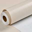 Haimin Grasscloth Wallpaper Peel and Stick 20.9in X 393in Fabric Contact Paper Wall Paper Textured Wallpaper Vertical Stripes Look Self-Adhesive Thick Vinyl Embossed (Light Yellow)