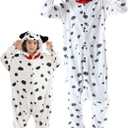DarkCom Kids Animal Onesie,Women and Mens Cosplay Dalmatian Halloween Costume Christmas Pajamas Sleepwear