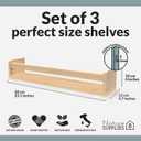 NATURE SUPPLIES Natural Wood Floating Shelves for Nursery, 3 Pack, 23.1"