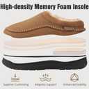 Mens Slip-On Moccasin Slippers, Warm Winter Microsuede House Shoes with Memory Foam, Indoor and Outdoor Loafer Style (11-12, Tan)