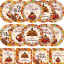 100PCS Thanksgiving Party Decorations, Fall Party Supplies includes Thanksgiving Plates and Napkins Turkey Plates Napkins for Fall Festival Decorations Autumn Party Supplies