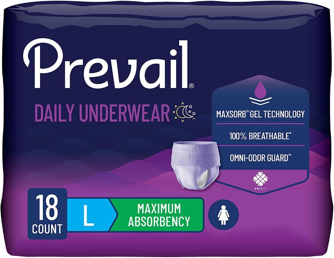 Prevail Proven | Large Pull-Up | Women's Incontinence Protective Underwear | Maximum Absorbency | 72 Count