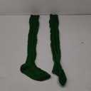 Over the Knee High Socks, Warm Cable Knit Wool Over Knee Stockings for Women Green