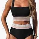 BMJL Women High Waisted Bikini Tummy Control Swimsuits Two Piece Swim Suits for Women 2025 Sporty Bathing Suit Swimwear S