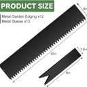 12Pack Landscape Edging Kit, 40" L x 8" H (40ft Total) Galvanized Steel Landscape Lawn Edging Powder for Lawn Yard, Coated Bendable Metal Strips, No-Dig Hammer-in Edging Border w/13Clips