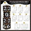 Sinmoe 8 Pcs 2026 Prom Graduation Boxes Decoration Photo Booth Border Lighting 12'' Column Standup with 2026 Prom Letters Graduation Props Backdrop Decor for Party Supplies(Black and Silver)