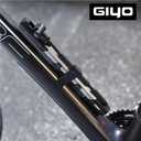 GIYO Mini Bike Floor Pump with Gauge Portable & Lightweight Bike Tire Pump, Aluminum High Pumping Volume Presta/Schrader Frame Mounting Taiwan Made (GM-641)