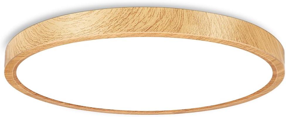 12 Inch Yellow LED Ceiling Light Fixture Flush Mount, ABS Mat., 6000K Cool White, 24W Flat Modern Round Closet Lighting Fixtures, 3200LM Low Profile Circle Ceiling Lamp for Bedroom etc.