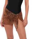 Sports Illustrated Women's Standard Mesh Sarong Cover-up (Medium, Meow Factor)